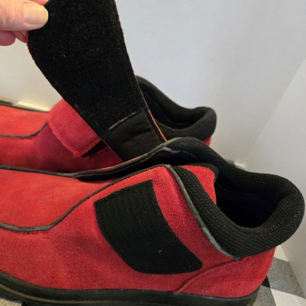 SAO by Stacy Adams Men's‎ Red Suede Dress Shoes Loafers Strap Fastener Size 14M